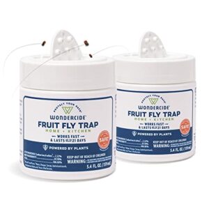 wondercide - fruit fly trap for kitchen, home, and indoor areas - fruit fly killer - pet and people safe - made in usa & plant based - 5.4 oz - 2 pack