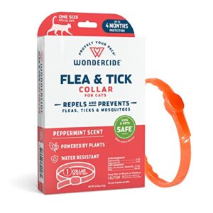 wondercide - flea and tick cat collar - flea, tick, and mosquito repellent, prevention for cats - with natural essential oils - pet and family safe - up to 4 months protection