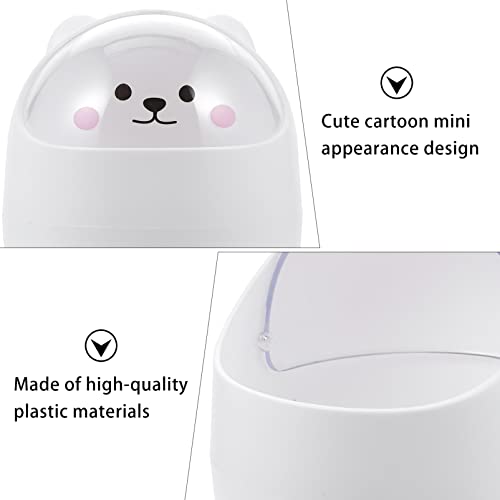 LIFKOME Cute Mini Desktop Trash Can Mini Trash Can with Lid Desktops Cartoon Animals Waste Bin Cute Shape Small Garbage Can Large Capacity Cartoon Wastebasket for Home Kitchen Office