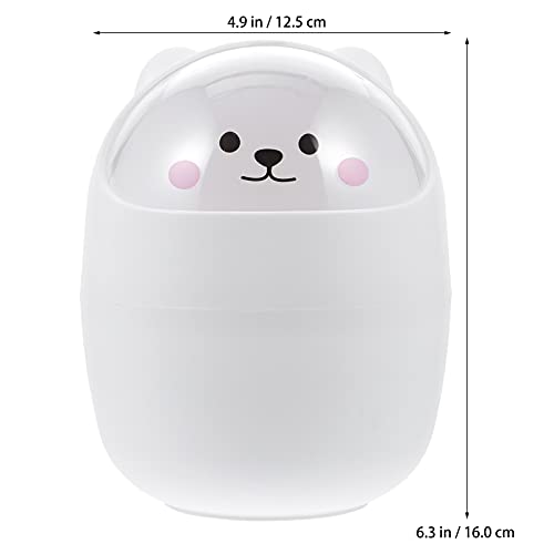 LIFKOME Cute Mini Desktop Trash Can Mini Trash Can with Lid Desktops Cartoon Animals Waste Bin Cute Shape Small Garbage Can Large Capacity Cartoon Wastebasket for Home Kitchen Office