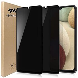 nc [2 pack] privacy screen protector for samsung galaxy a33 /a42 /a32 /a12/a13 5g/a02s/a03s tempered glass, anti-glare full covered,smooth touch, no bubble