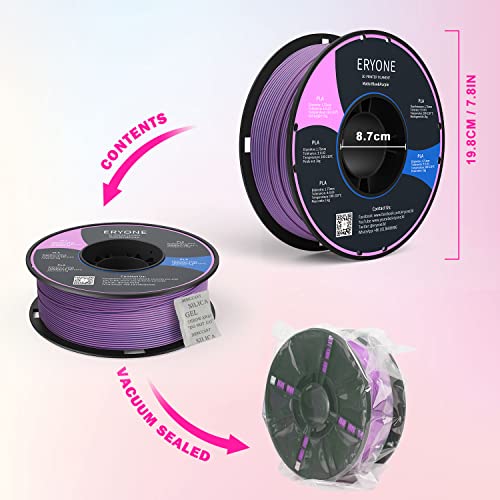 ERYONE 3D Printer Filament, PLA Filament Matte Dual Color Filament, Coextrusion Filament 1.75 +/- 0.03mm, 1kg/ Spool(2.2lbs), Matte Blue&Purple