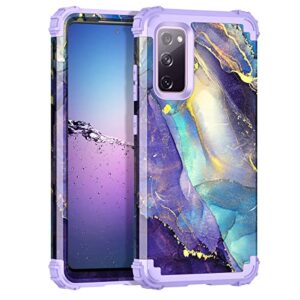 rancase for galaxy s20 fe 5g case,three layer heavy duty shockproof protection hard plastic bumper +soft silicone rubber protective case for samsung galaxy s20 fe 5g,purple