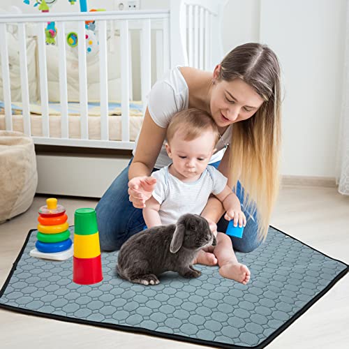 kathson Washable Guinea Pig Playpen Liners Hamster Hexagon Reusable Super Absorbent Playpen Pad Waterproof Fleece Pee Pads for Rabbit Guinea Pig and Small Animals (20.9 in Each Side)