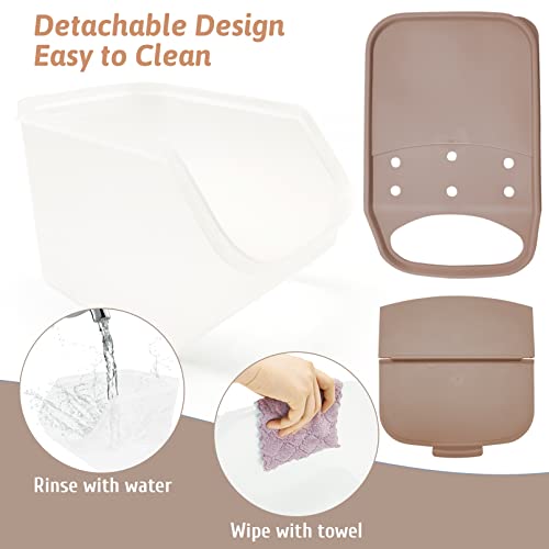 BNOSDM Chinchilla Sand Bath Container Chinchilla Dust Bath Tub Transparent Hamster Toilet Shower Room Plastic Hamster Bathroom Kit with Sand Cup&Scoop for Gerbil Hedgehog Squirrel (Coffee)