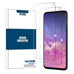 galaxy s10e screen protector by yeyebf, [2 pack] hd-clear tempered glass screen protector [bubble-free][3d glass][9h hardness][case-friendly] screen protector glass for samsung galaxy s10e