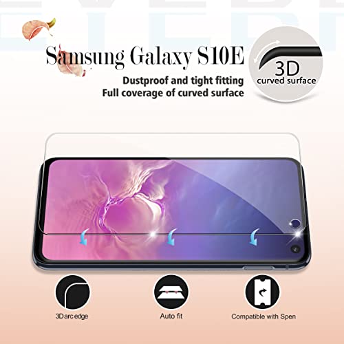 Galaxy S10e Screen Protector By YEYEBF, [2 Pack] HD-Clear Tempered Glass Screen Protector [Bubble-Free][3D Glass][9H Hardness][Case-Friendly] Screen Protector Glass For Samsung Galaxy S10e