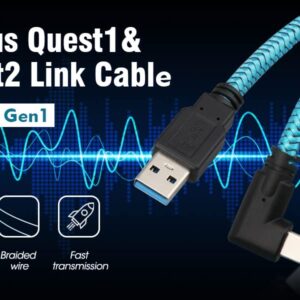 Link Cable 15FT Compatible for Oculus Quest 2/1, Fatorm USB 3.2 Gen 1 Type A to C Charging Cable for VR Headset Gaming PC/Steam VR, High Speed Data Transfer and Fast Charge Cord