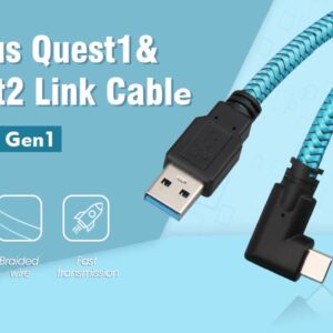 Link Cable 15FT Compatible for Oculus Quest 2/1, Fatorm USB 3.2 Gen 1 Type A to C Charging Cable for VR Headset Gaming PC/Steam VR, High Speed Data Transfer and Fast Charge Cord