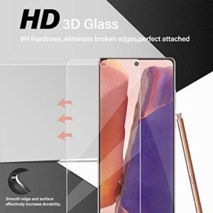 Galaxy Note 20 Tempered Glass Screen Protector + Camera Lens Protector [ 2 + 2 Pack ] [Compatible Fingerprint] [Anti-Scratch] [Case Friendly] Clear HD Protective Film for Samsung Galaxy Note 20