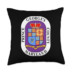 PG County Apparel Co. PG Maryland MD Prince George's County Throw Pillow, 18x18, Multicolor