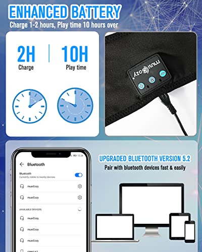 MUSICOZY Sleep Headphones Bluetooth Headband Sleeping Eye Mask & Bluetooth 5.2 Module Kit with Speakers and Charging Cable