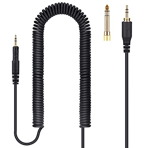 FAAEAL ATH-M50x Replacement Audio Cable,Coiled AUX Cord Replacement for Audio-Technica ATH-M40x M60x M70x Wired Headphones with 6.35mm (1/4") Adapter,15ft