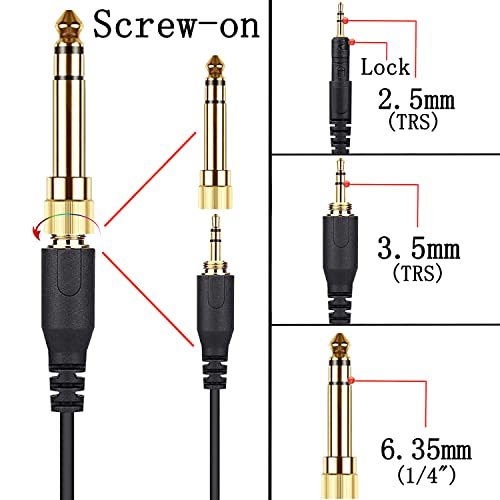 FAAEAL ATH-M50x Replacement Audio Cable,Coiled AUX Cord Replacement for Audio-Technica ATH-M40x M60x M70x Wired Headphones with 6.35mm (1/4") Adapter,15ft