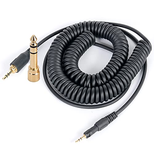 FAAEAL ATH-M50x Replacement Audio Cable,Coiled AUX Cord Replacement for Audio-Technica ATH-M40x M60x M70x Wired Headphones with 6.35mm (1/4") Adapter,15ft