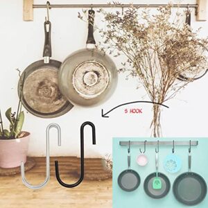 30 Pcs Silver S Hooks,Premium Stainless Steel S Hook for Hanging Kitchenware,Pots,Plants,Pans,Clothes,Cups,Pants,for Towels in Bathroom,Closet,Garden,Storage Organiser,Home Storage Hooks,Utility Hooks