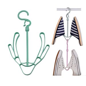 sisnails drying shoe rack storage bag,windproof shoe rack, drying shoe rack hook, drying rack for rotating drying racks, (green)