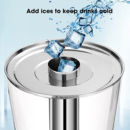 VorChef Drink Dispensers for Parties, Stainless Steel Beverage Dispenser Tea Dispenser water dispenser 2.11-GALLONS 8 Liters with Ice Container, Pure-Steel Spigot