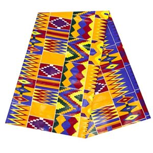 African Fabric 100% Cotton Kente Cloth by The Yard 6 Yards African American Ankara Print Wax Fabric 1381