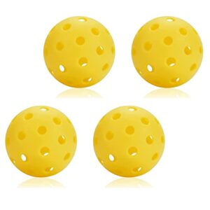 amypuk pickleballs, outdoor pickleball balls, 40 holes outdoor usapa approved pickleballs for pack of 4/12 (yellow)