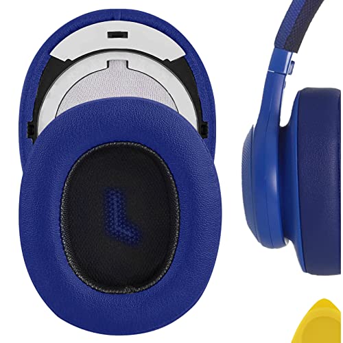 Geekria QuickFit Replacement Ear Pads for JBL E55BT Headphones Ear Cushions, Headset Earpads, Ear Cups Cover Repair Parts (Blue)