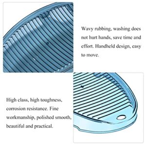 Cabilock Washing Clothes Board Transparent Thickened Washboard Anti- slip Washboard Household Hand Washing Board Underwear Washboard for Home Laundry Tool (Blue)