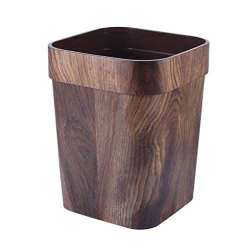 LIFKOME Rustic Trash Can Waste Basket Rustic Farmhouse Style Wastebasket Bin Garbage Can for Bathroom Office Bedroom Living Room Coffee