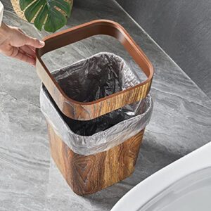 LIFKOME Rustic Trash Can Waste Basket Rustic Farmhouse Style Wastebasket Bin Garbage Can for Bathroom Office Bedroom Living Room Coffee