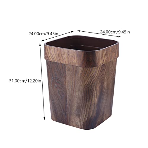 LIFKOME Rustic Trash Can Waste Basket Rustic Farmhouse Style Wastebasket Bin Garbage Can for Bathroom Office Bedroom Living Room Coffee