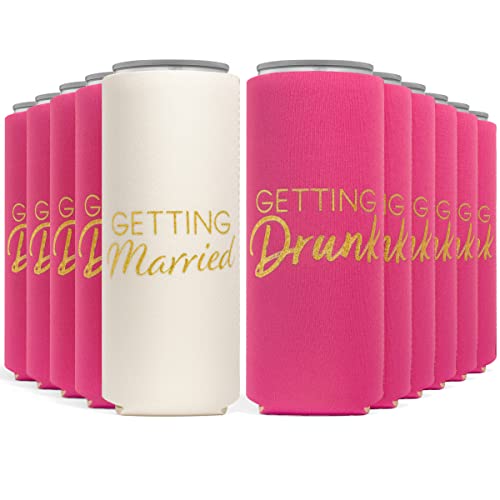 Bachelorette Party Slim Can Cooler - 11 pack - Bachelorette Party Supplies Slim Can Sleeve