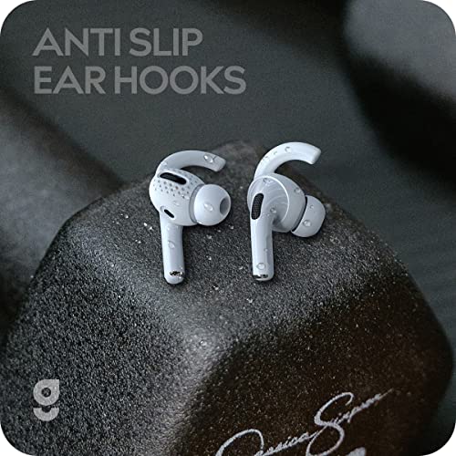 Gcioii 3 Pairs AirPods Pro Ear Hooks Covers [Added Storage Pouch] Upgraded Anti-Slip Sports Ear Covers Accessories Compatible with Apple AirPods Pro (2019) (White)