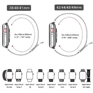 ZXCASD Metal Bands Compatible with Apple Watch Band 38mm 40mm 41mm Women Men,Silver Loop Adjustable Mesh Strap for iWatch Series 8 7 6 5 4 3 2 1 SE