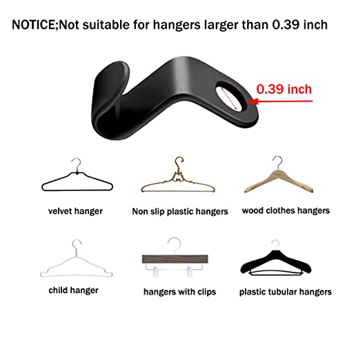 100 Pcs Clothes Hanger Connector Hooks, Wardrobe Hanger Extender Clips, Cascading Connection Hooks for Clothes Cabinet Closet Organizer Space Savers Outfit Hangers Accessory, Black