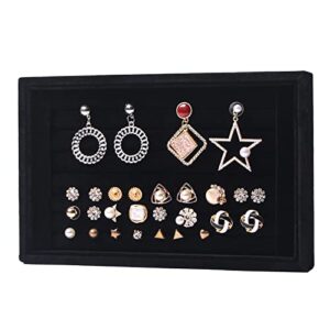 Pangkeep Ring Holder Display Tray Jewelry Organizer Stands for Selling Rings Earrings Show (Black)