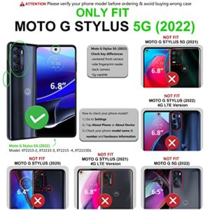 PUJUE for Motorola Moto G-Stylus 5G-2022 Case: Silicone Shockproof Protective Cell Phone Case - Slim Rugged Dual Layer 360 Full Protection Durable Tough Drop Proof Bumper (Navy Blue)