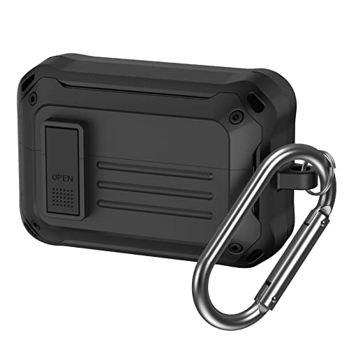 AIBEAMER Case for Sony WF-1000XM4 (2021), Secure Lock Cases Compatible with XM4 Protective Cover with Carabiner (Black)