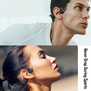 Bone Conduction Headphones Bluetooth 5.3 Open Ear Wireless Sports Earbuds IPX6 Waterproof Noise Cancelling Ear Buds Long Battery Life Earphones with Mic for Running Hiking Workout Sport Android iOS