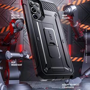 SUPCASE Unicorn Beetle Pro Case for Samsung Galaxy S22 Ultra 5G (2022 Release), [Extra Front Frame] Full-Body Dual Layer Rugged Belt-Clip & Kickstand Case with Built-in Screen Protector (Black)