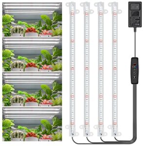 wiaxulay led plant grow light strips, 36w 240leds full spectrum grow lights for indoor plants, grow lamp with auto on/off 3/9/12h timer 10 dimmable levels and 3 switch modes for seedling