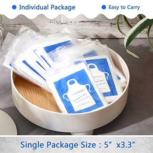 JULMELON Large Disposable Aprons 50 PCS 44 X 30 Clear Plastic Aprons Disposable Adults Painting Aprons Disposable Smocks for Adults Painting Cooking Picnic Party Etc