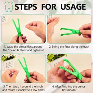 Dental Floss Holder Reusable Flosser Reusable Floss Handle Holder Flossmate Handle for Oral Clearing, Blue, Green (4 Pieces)