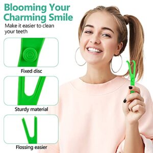 Dental Floss Holder Reusable Flosser Reusable Floss Handle Holder Flossmate Handle for Oral Clearing, Blue, Green (4 Pieces)