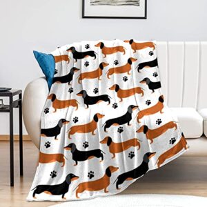 dachshund throw blanket bedding super soft warm flannel blankets for kids adults bedroom living room sofa 50"x40"