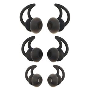 micro traders 3 pairs replacement earbuds ear tips silicone in earphones noise isolation compatible with bo-se qc20 qc20i soundsport sie2i ie2 ie3 black s m l