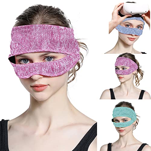 VR Mask Sweat Band for Oculus Go Quest 2 Adjustable Sweat Guard for VR Headset Breathable VR Mask Eye Face Cover Sweat Absorber for VR HMD Padding Use for Women Men Machine Washable - 3Pcs