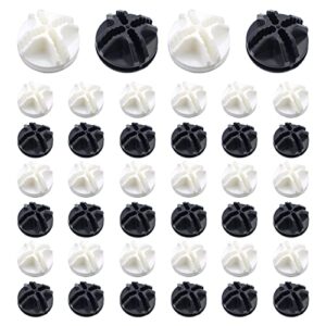 leefone 40 pcs 2 colors wire cube connectors, wire cube plastic connectors for modular closet storage organizer and wire grid cube storage shelving (white + black)