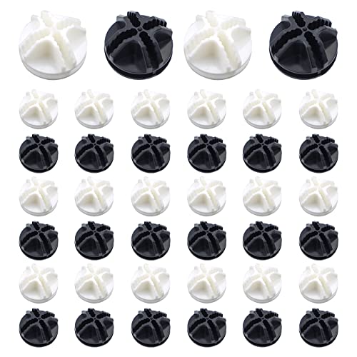 LEEFONE 40 PCS 2 Colors Wire Cube Connectors, Wire Cube Plastic Connectors for Modular Closet Storage Organizer and Wire Grid Cube Storage Shelving (White + Black)