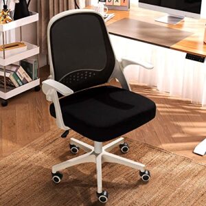 Devoko Office Chair Mesh Desk Chair Ergonomic Office Chair with Lumbar Support Swivel Computer Task Chair with Flip-up Arms Adjustable Height (White)