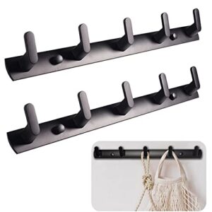 moloudan 2-pack coat rack with 5 hooks wall mounted heavy duty coat hook matte black