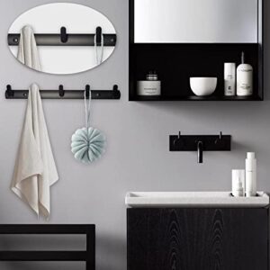 Moloudan 2-Pack Coat Rack with 5 Hooks Wall Mounted Heavy Duty Coat Hook Matte Black